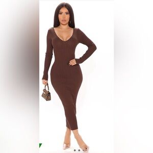 Fashion Nova Chocolate Midi Dress